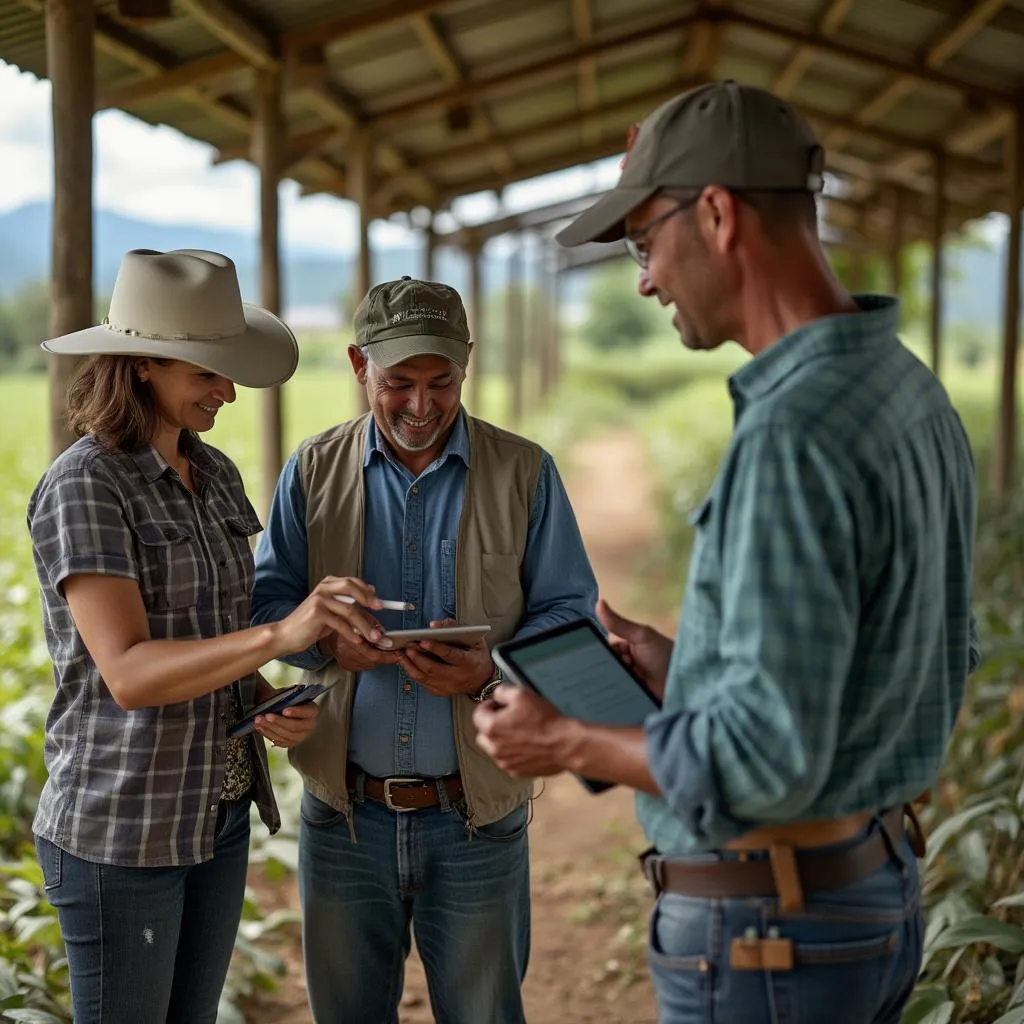 Sesión de trabajo con cliente del sector agrícola