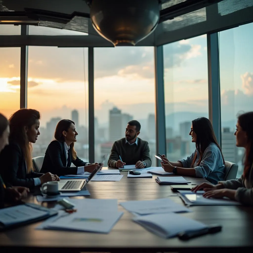 Equipo de ConsultCol trabajando en una reunión estratégica